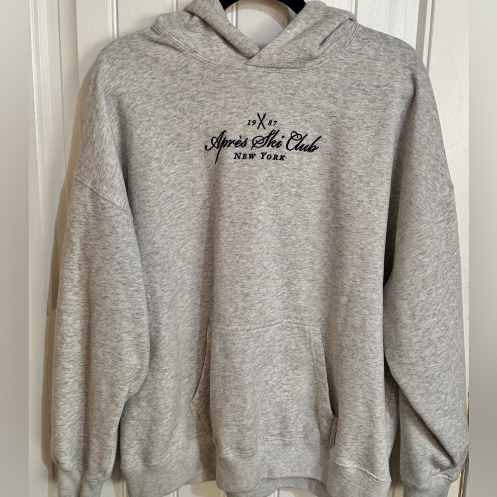 Hollister Après Ski Club Hoodie Men’s XL Gray Embroidered Logo
